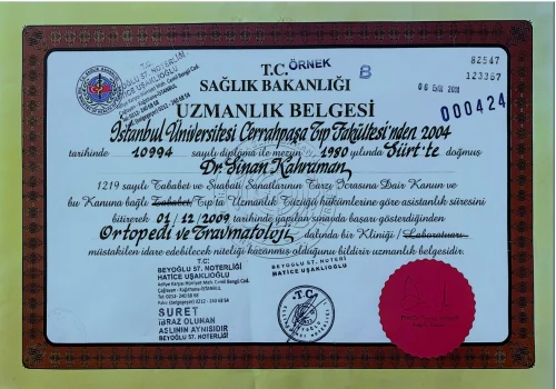 Ortopedi ve Travmatoloji Alanında 17 Yıllık Uzmanlık
