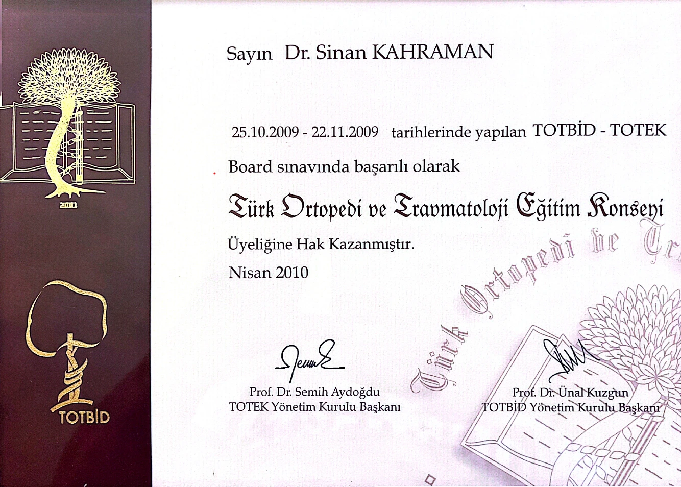 Ulusal Cerrahi Yeterlilik Tescili: TOTEK Board Sertifikası